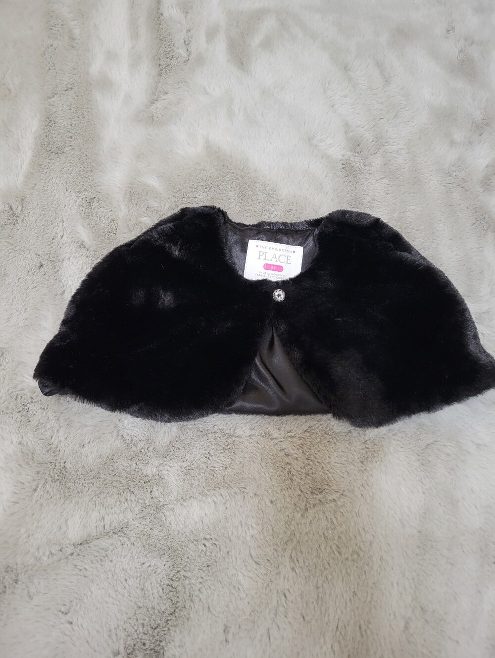 The Children's Place Black Faux Fur Capelet
